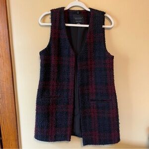 Sanctuary Navy and Red Plaid Vest